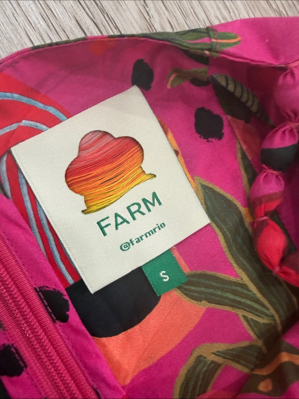 Farm Rio dress Vibrant Tropical Print Sundress - Pink & Yellow - Picture 4 of 5